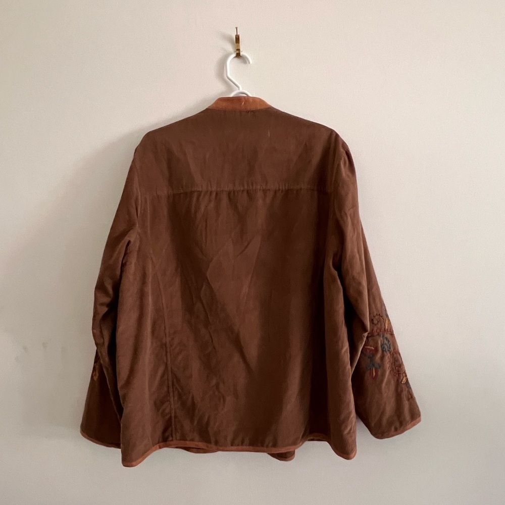 Vintage White Stag Embroidered Boho Artsy Jacket | Cottagecore XL - Picture 5 of 5